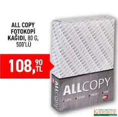 ALL COPY FOTOKOPİ KAĞIDI  500'LÜ fiyat ve kampanya bilgisi